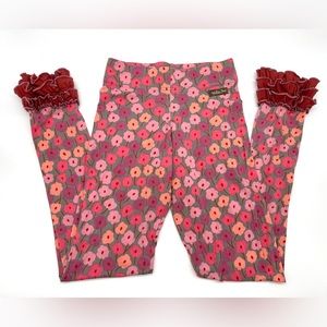 Matilda Jane Poppy Leggings with 3 small ruffles. Gorgeous colors. EUC. SZ 14